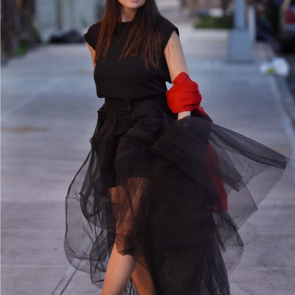 Elegant Black Tulle Skirt
